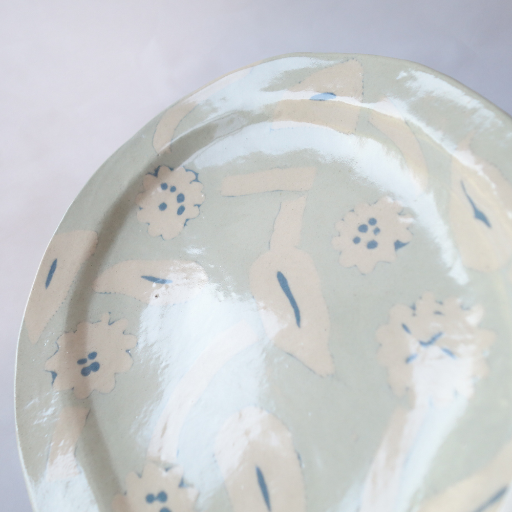 Nerikomi Spring Blue Seed Garden Oval Plate