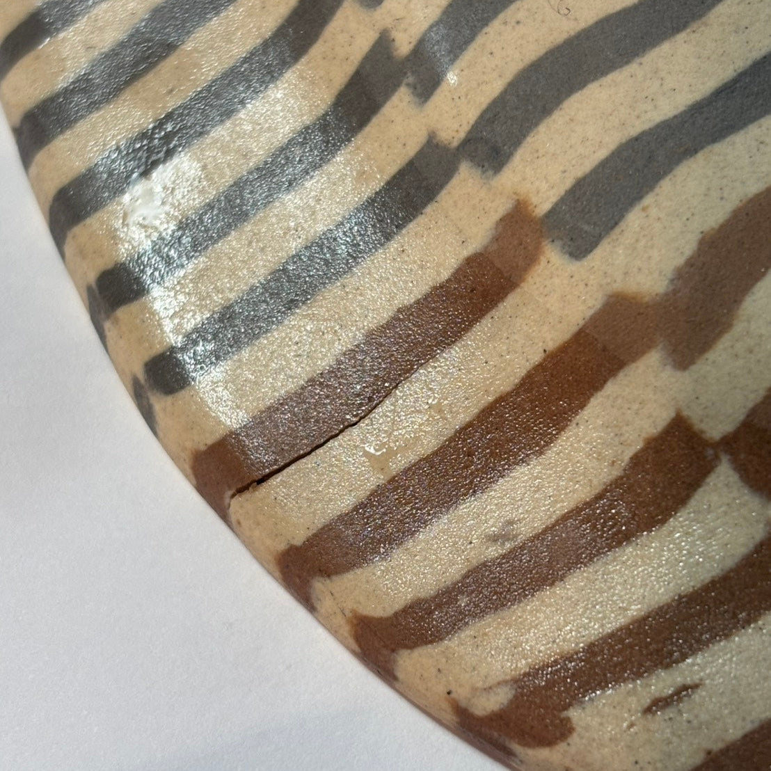 Nerikomi Stripe Woven Bag Pattern Small Plate B