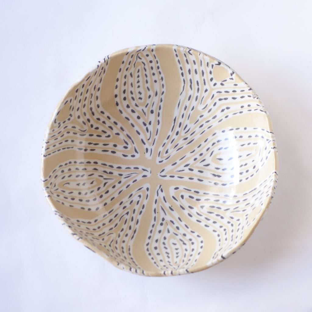 Nerikomi Old Indian Fabric Pattern Round Bowl