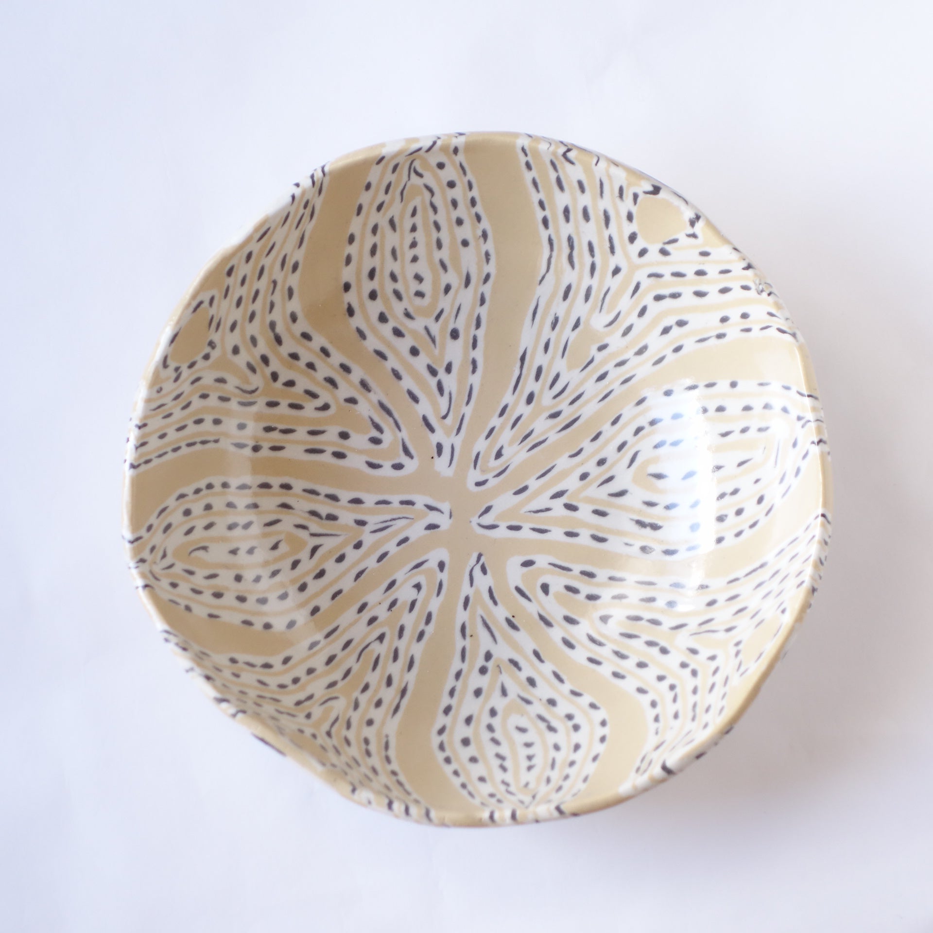 Nerikomi Old Indian Fabric Pattern Round Bowl