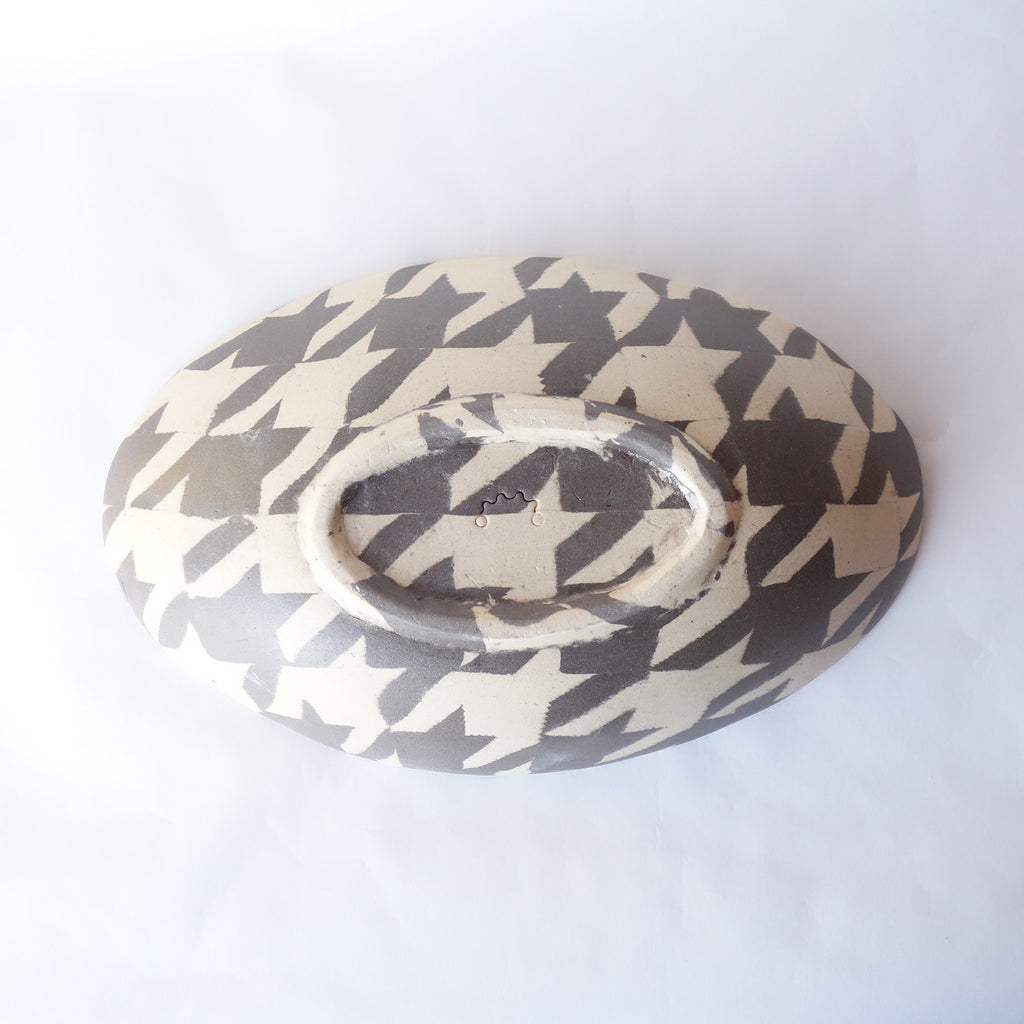 Nerikomi Houndstooth Pattern Oval Bowl