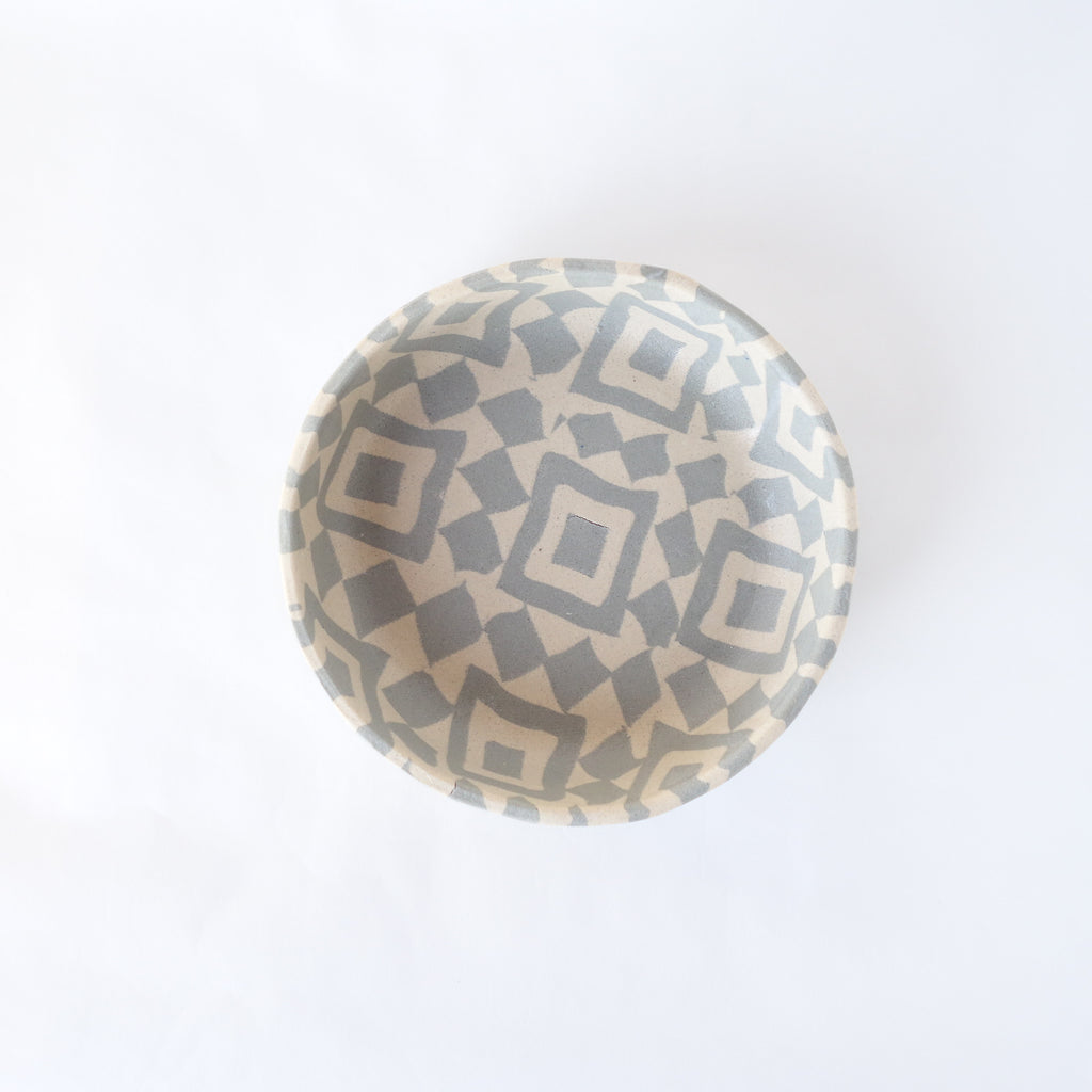 Nerikomi Blue Tile Pattern Round Bowl B
