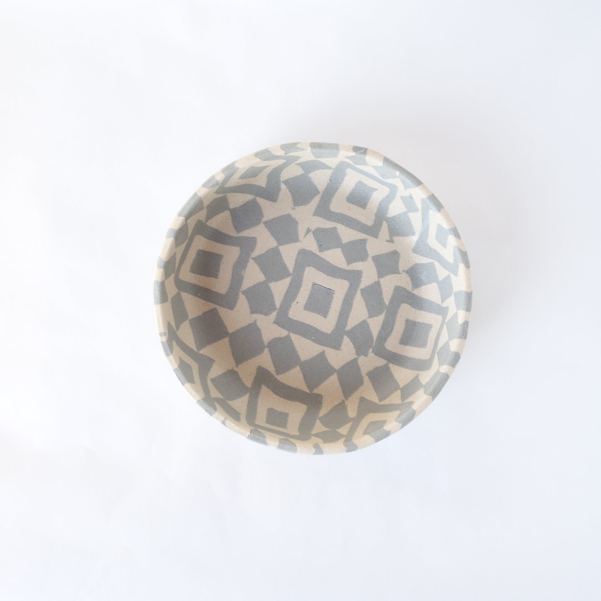 Nerikomi Blue Tile Pattern Round Bowl B