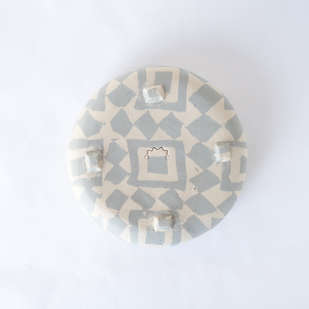 Nerikomi Blue Tile Pattern Round Bowl B