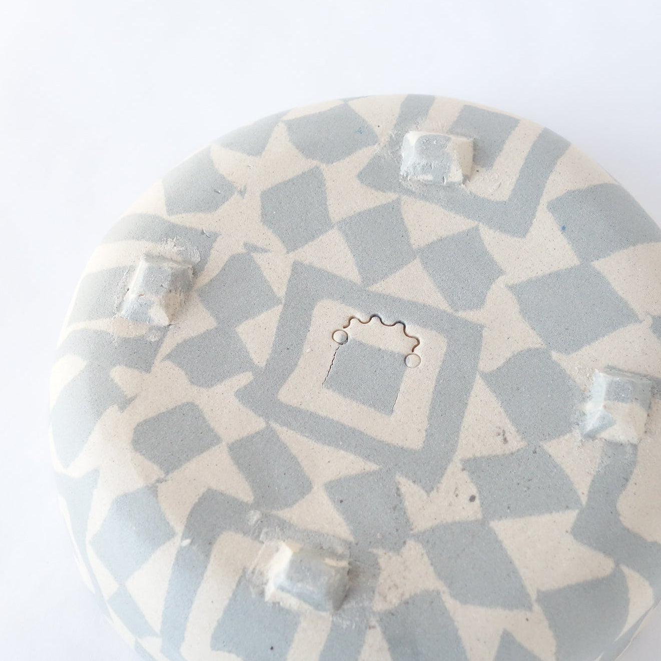 Nerikomi Blue Tile Pattern Round Bowl B