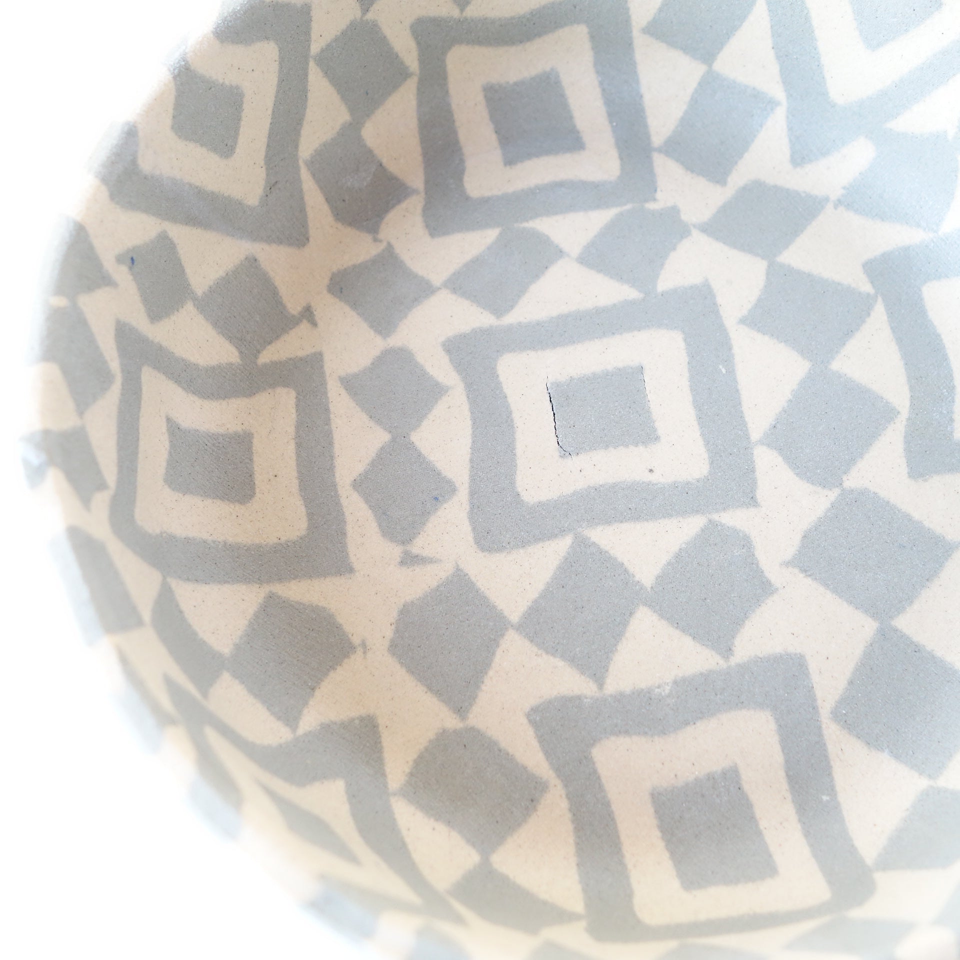 Nerikomi Blue Tile Pattern Round Bowl B