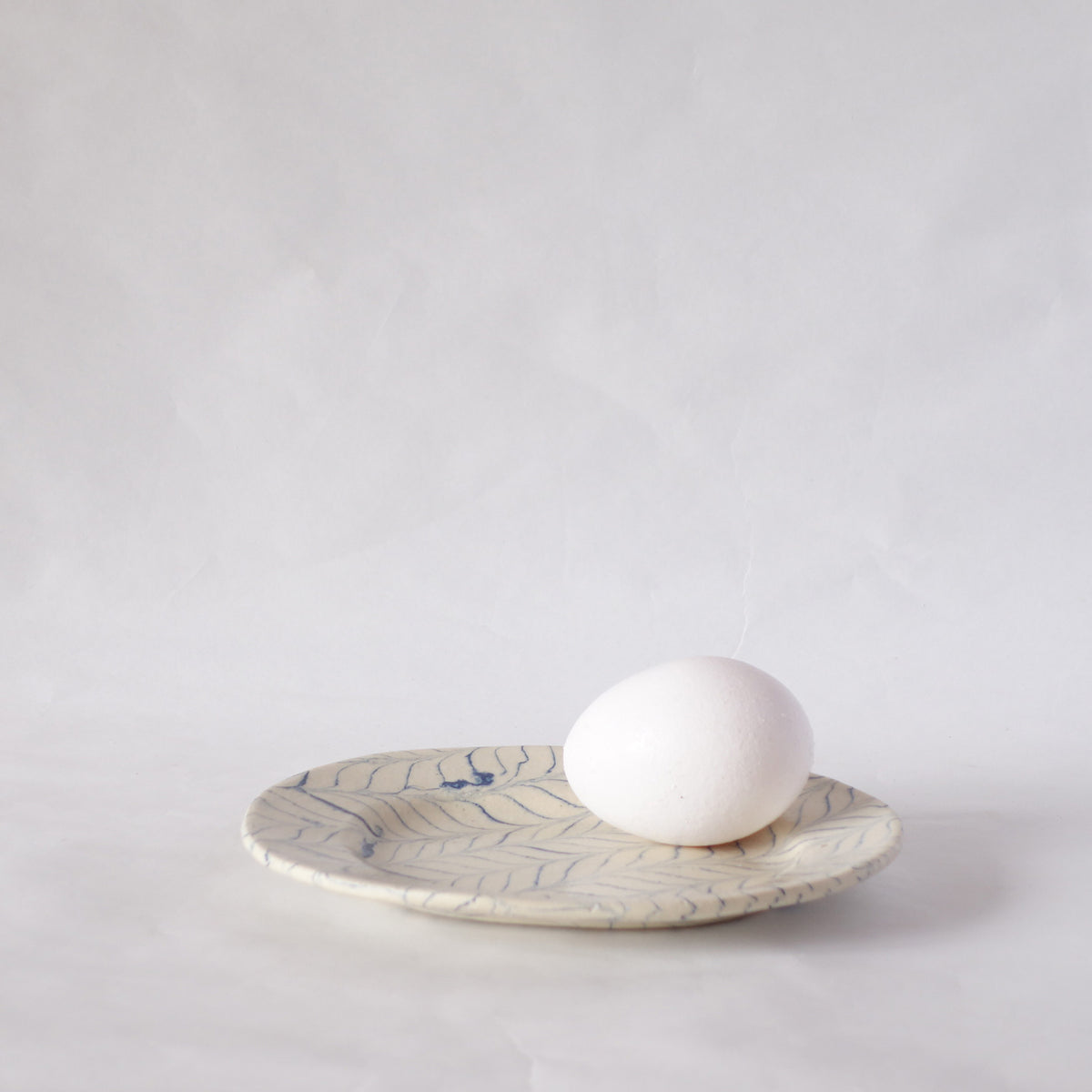 Nerikomi Blue Uzura Oval Plate