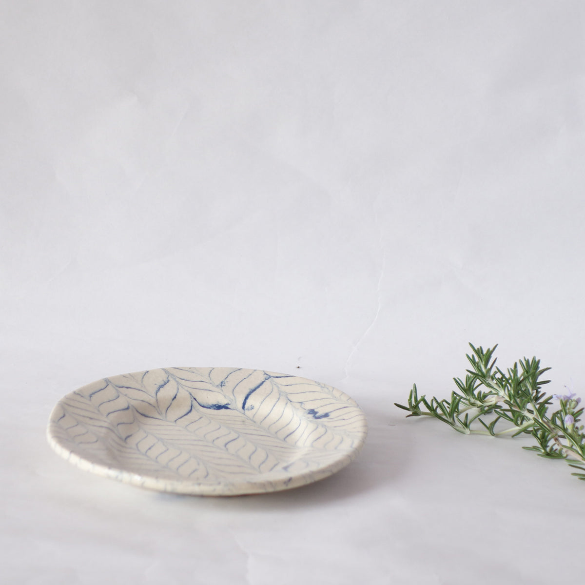 Nerikomi Blue Uzura Oval Plate