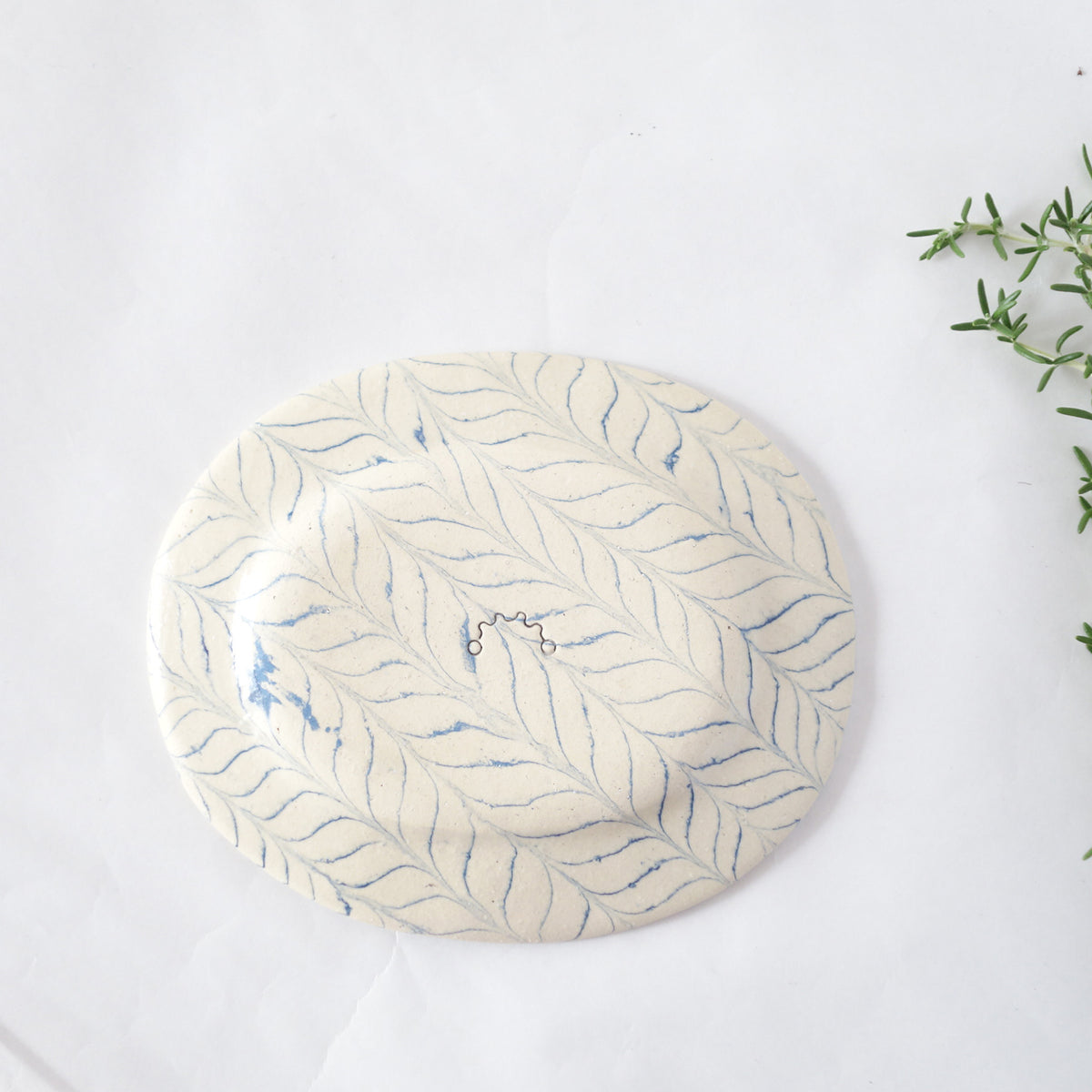 Nerikomi Blue Uzura Oval Plate