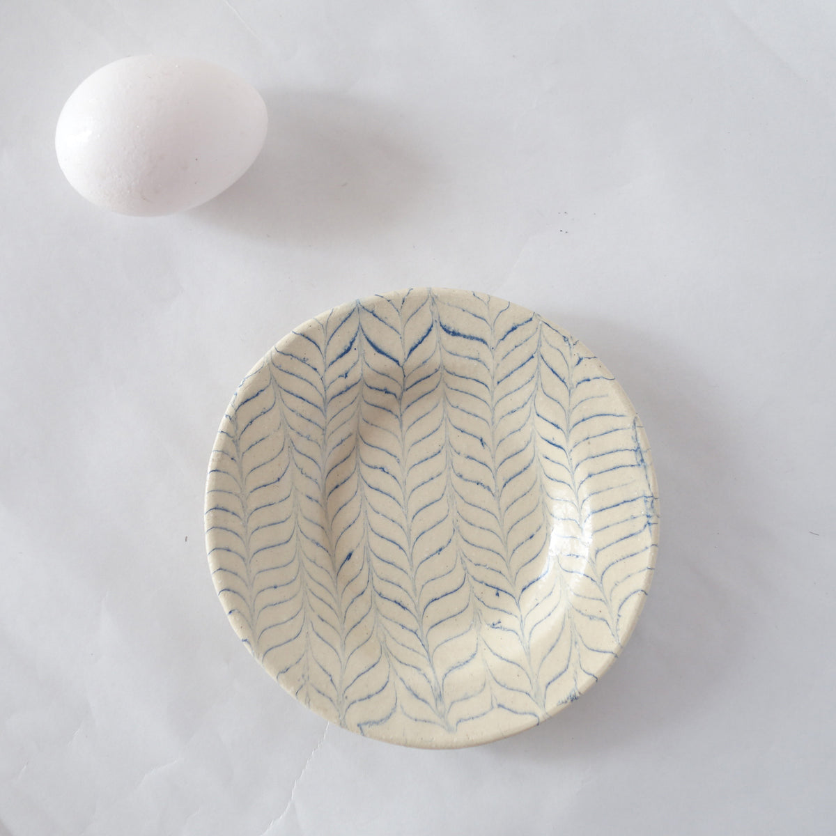Nerikomi Blue Uzura Oval Plate