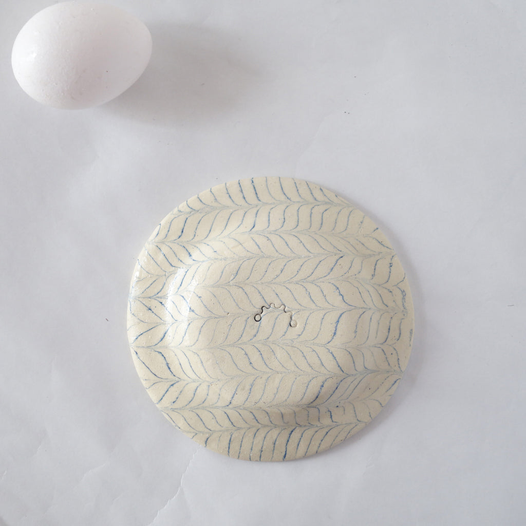 Nerikomi Blue Uzura Oval Plate