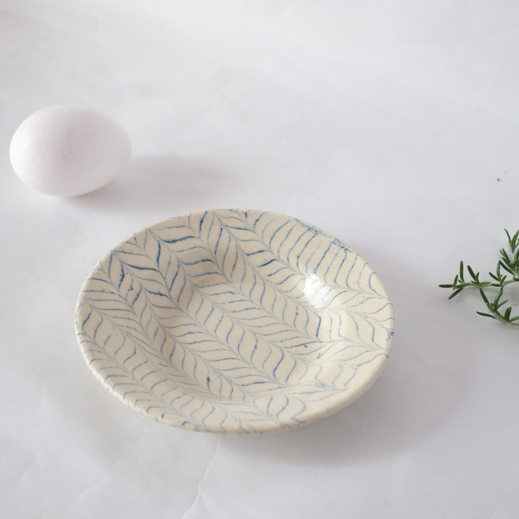 Nerikomi Blue Uzura Oval Plate