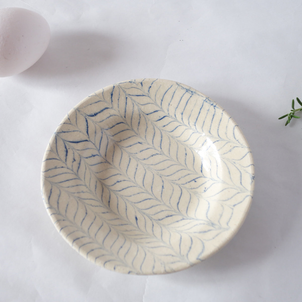 Nerikomi Blue Uzura Oval Plate