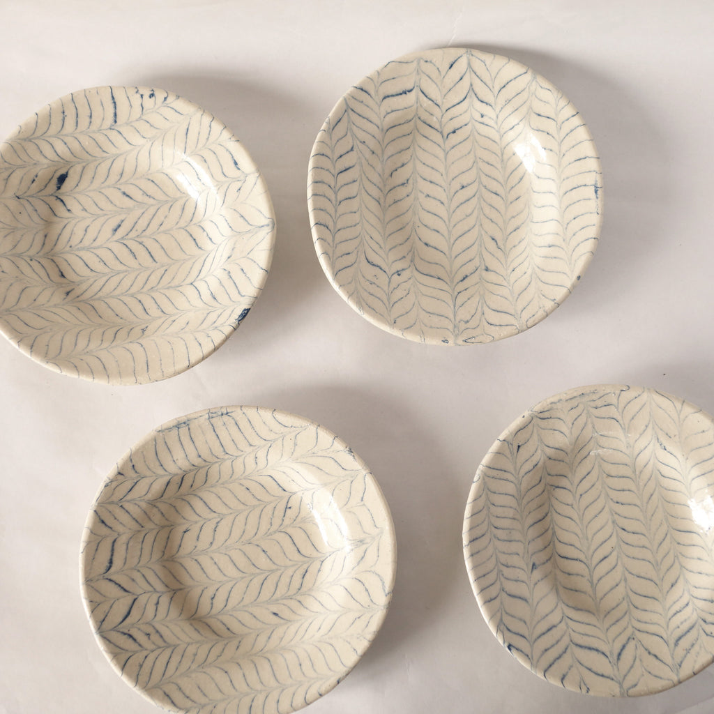 Nerikomi Blue Uzura Oval Plate