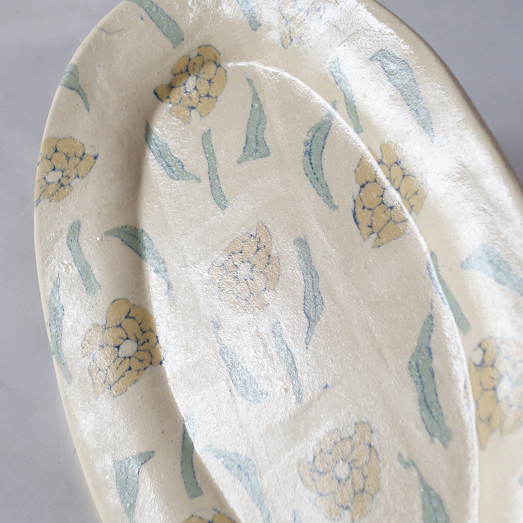 Nerikomi Flower Pattern Plate