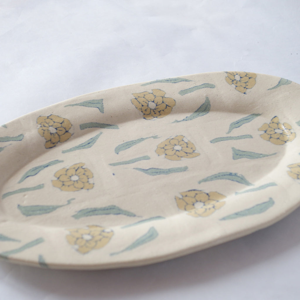 Nerikomi Flower Pattern Plate