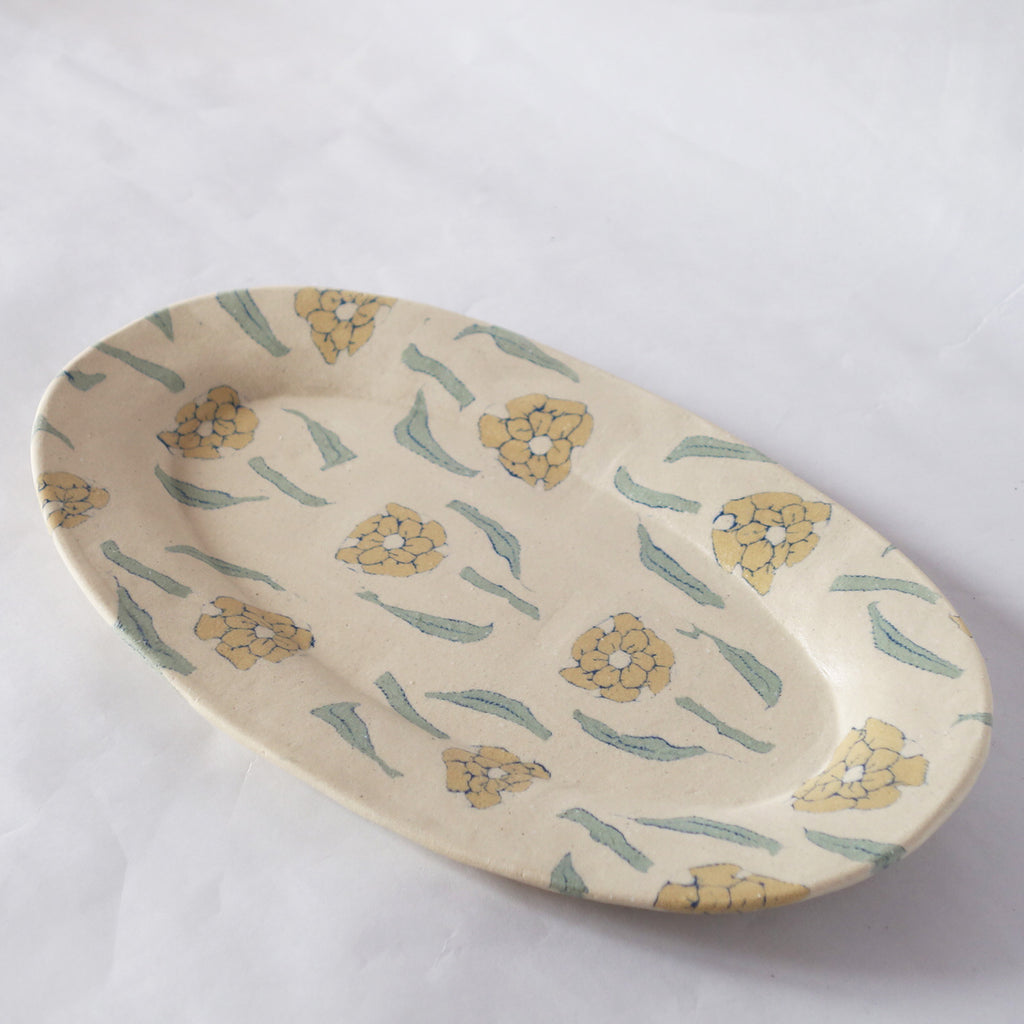 Nerikomi Flower Pattern Plate