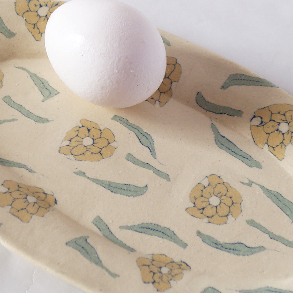 Nerikomi Flower Pattern Plate