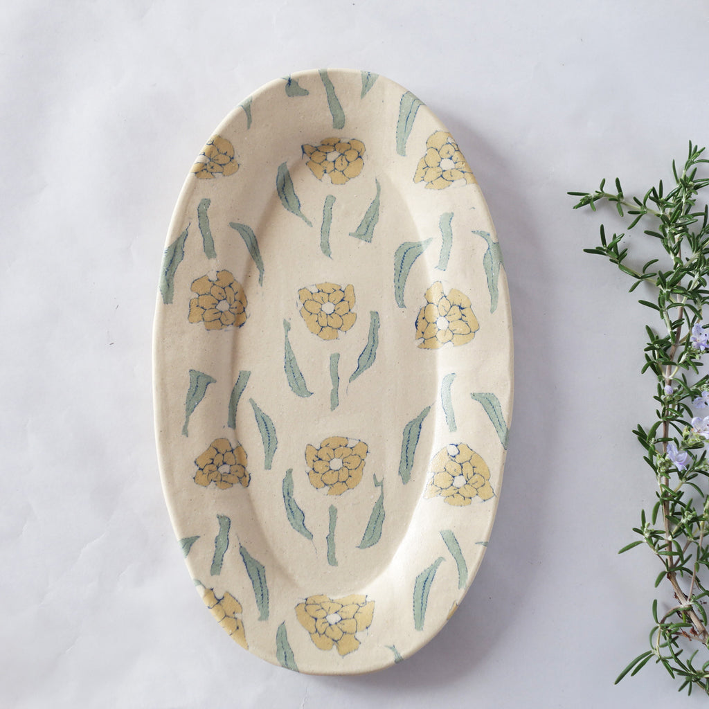Nerikomi Flower Pattern Plate