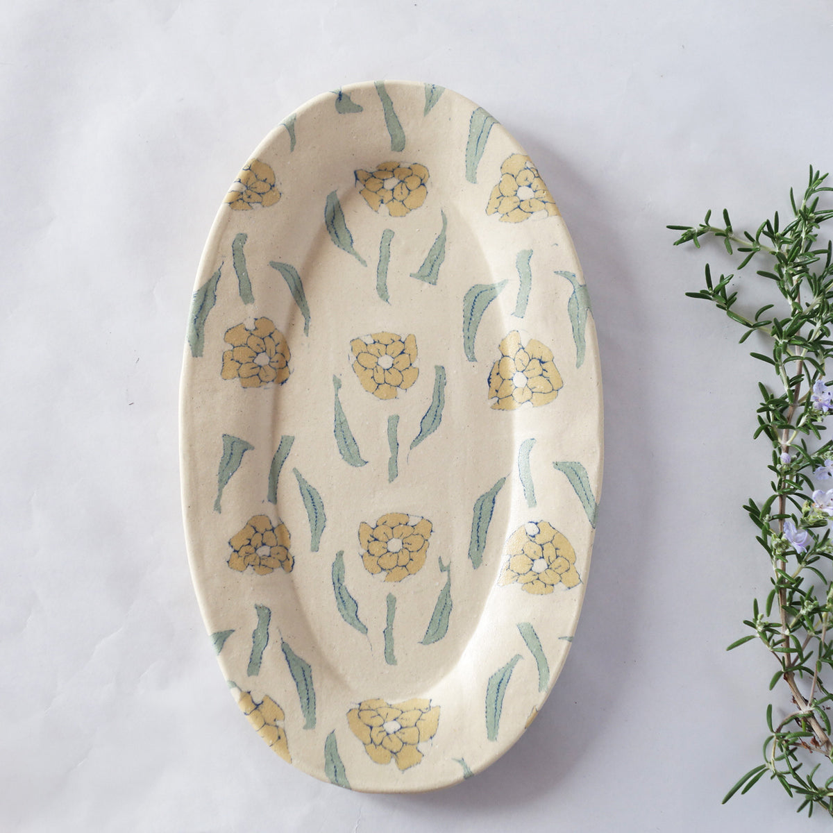Nerikomi Flower Pattern Plate