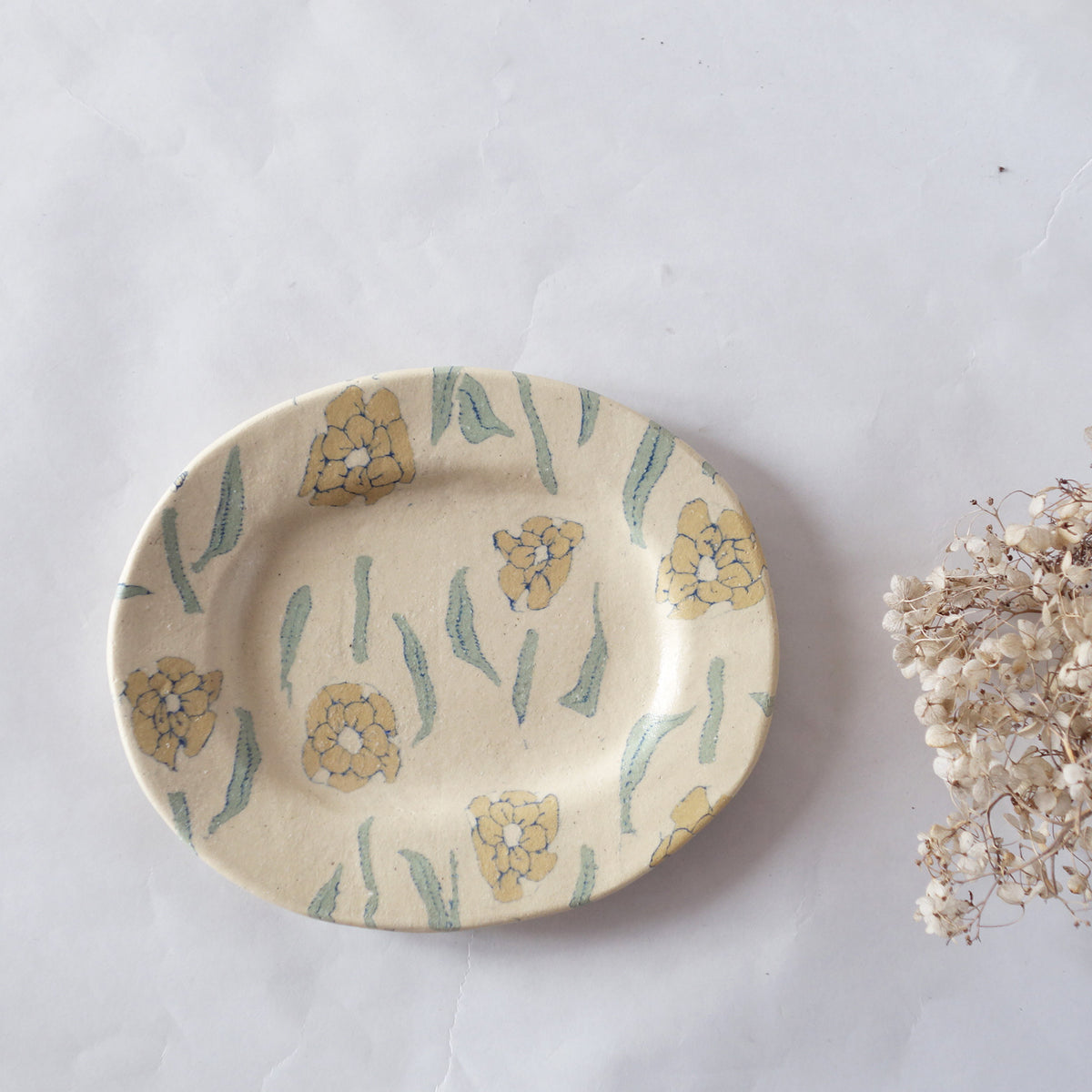 Nerikomi Flower Pattern Plate