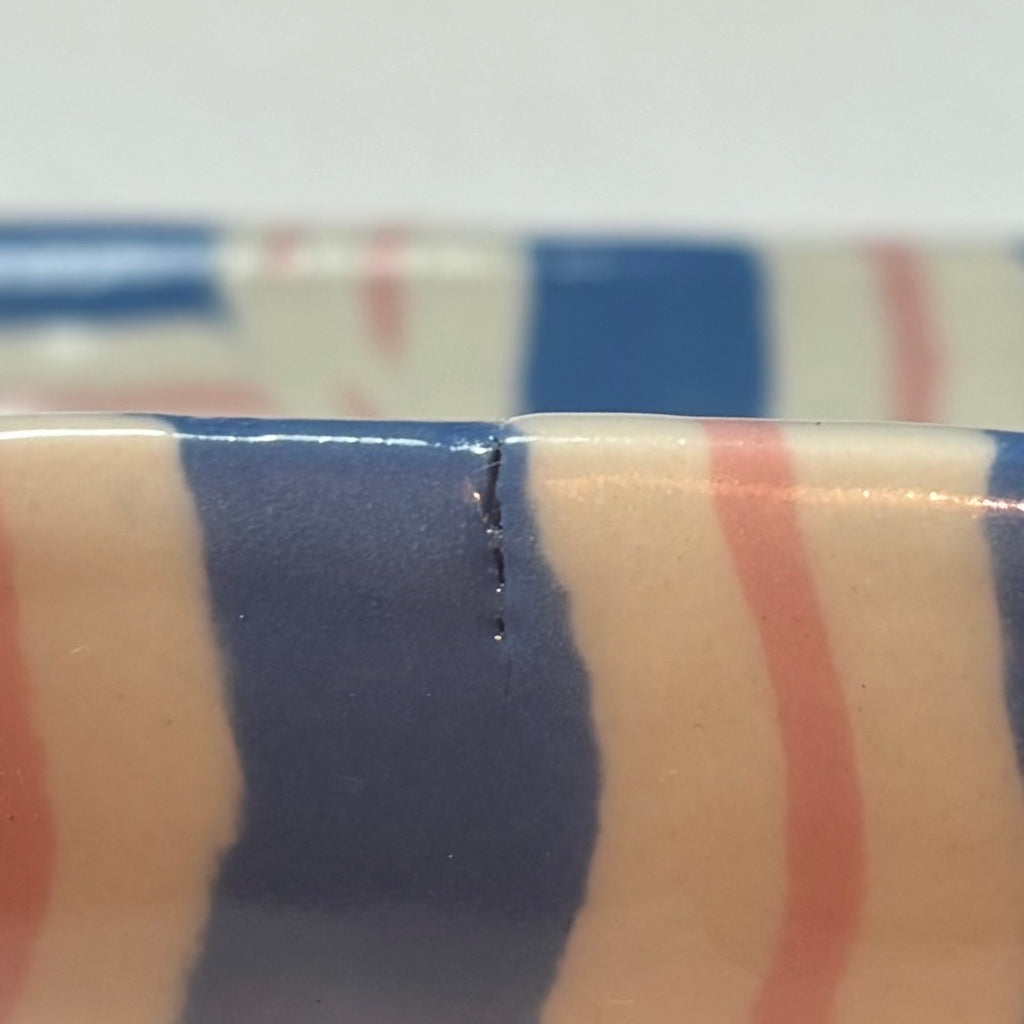 Nerikomi Blue Stripe Bamlieke Pattern Boat B