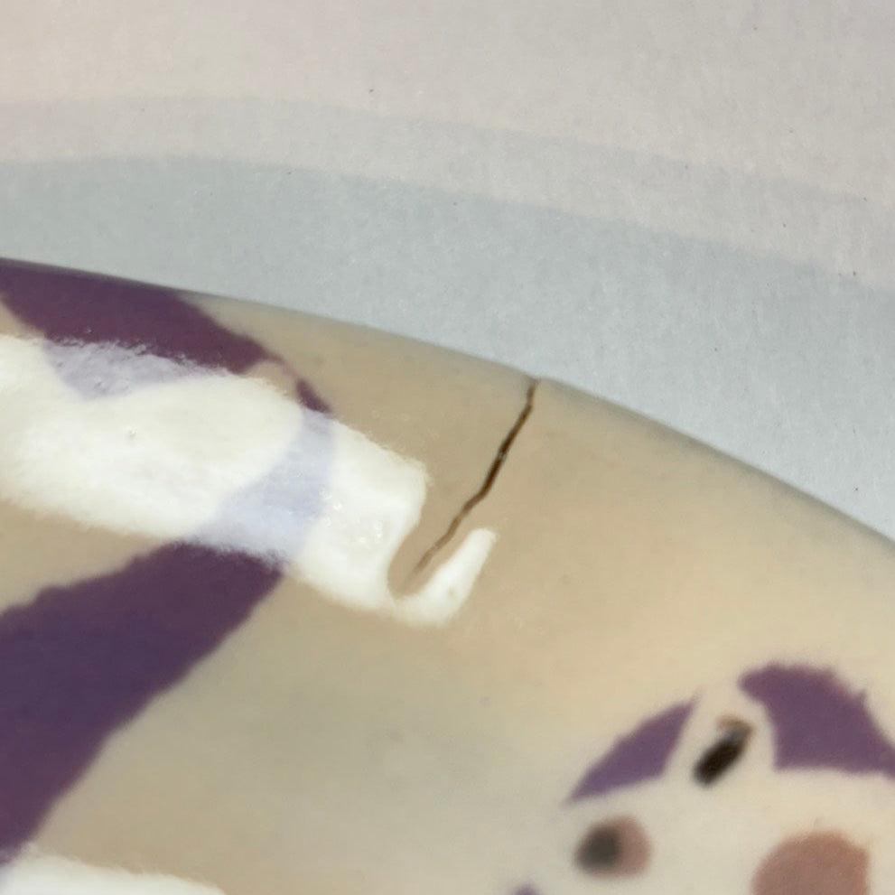 Nerikomi Many White Cats Pattern Oval Plate B