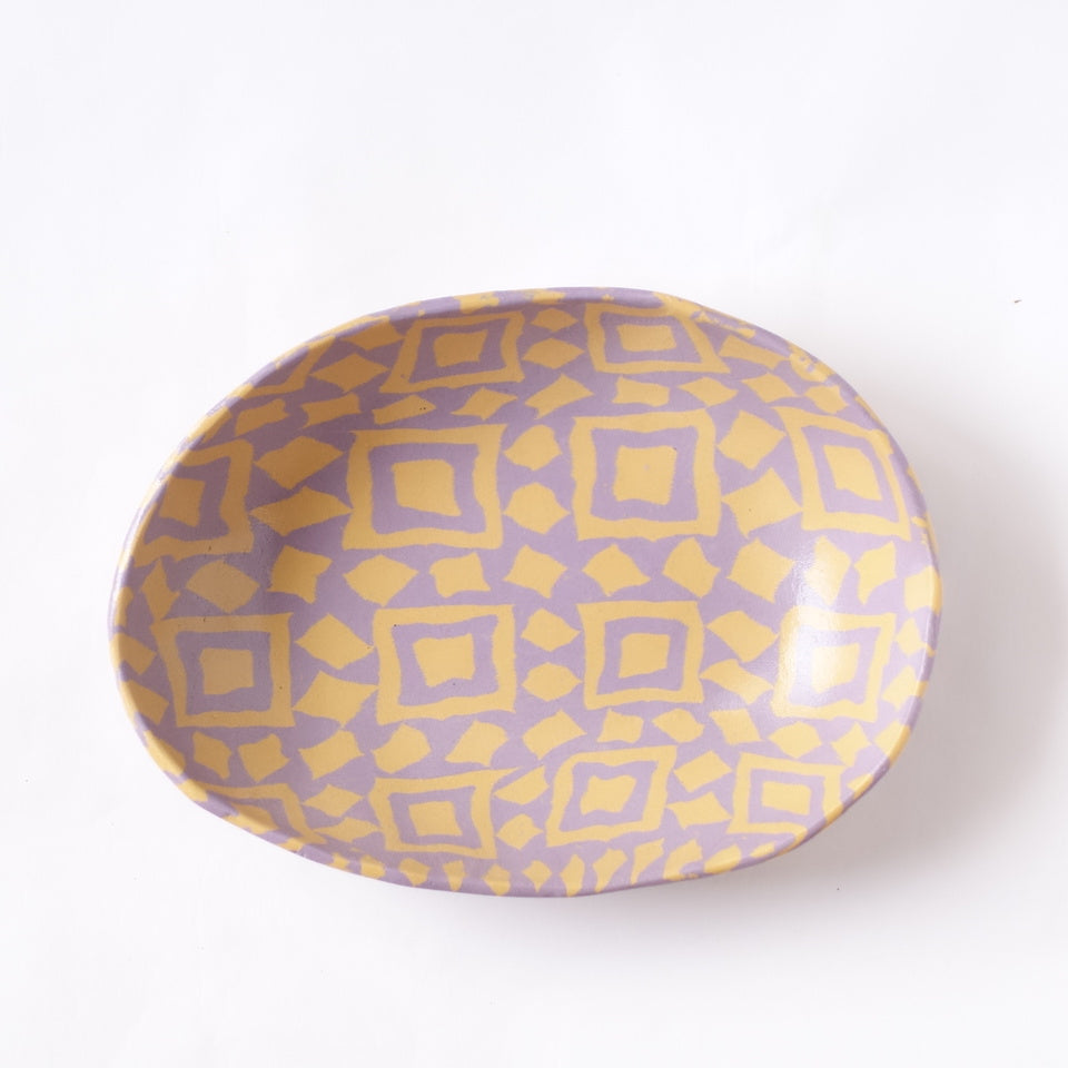 Nerikomi Zise Juse Pattern Oval Bowl