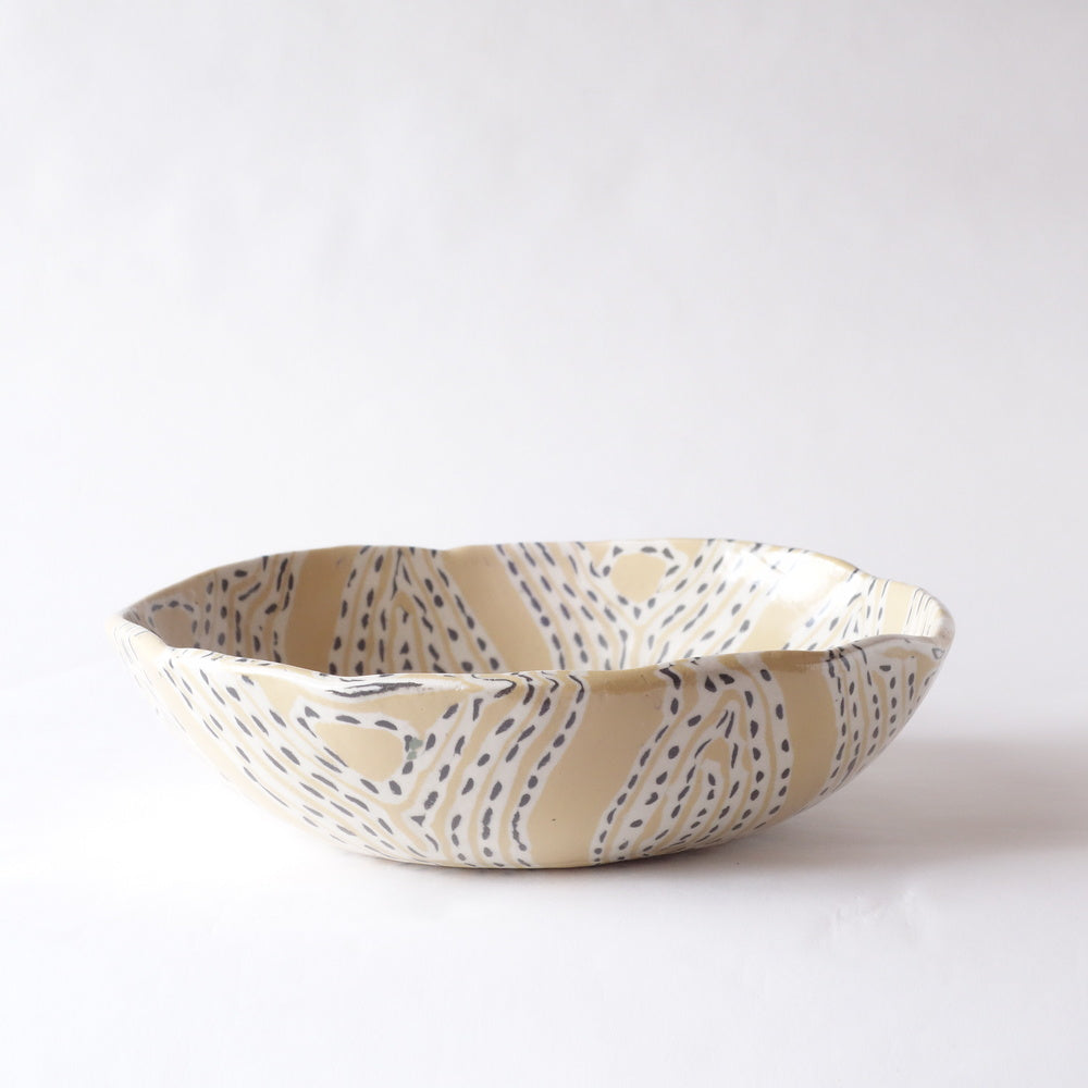 Nerikomi Old Indian Fabric Pattern Round Bowl