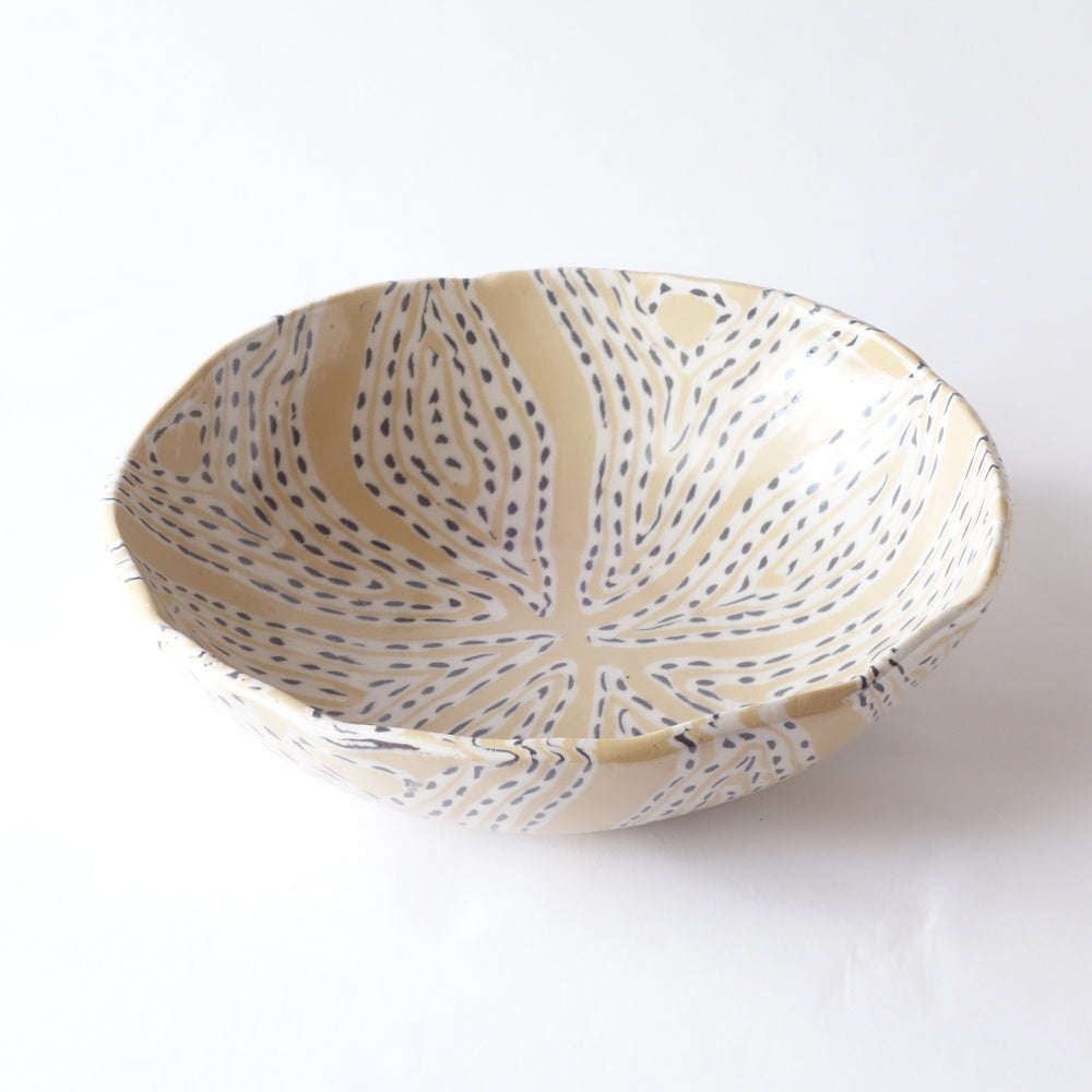 Nerikomi Old Indian Fabric Pattern Round Bowl