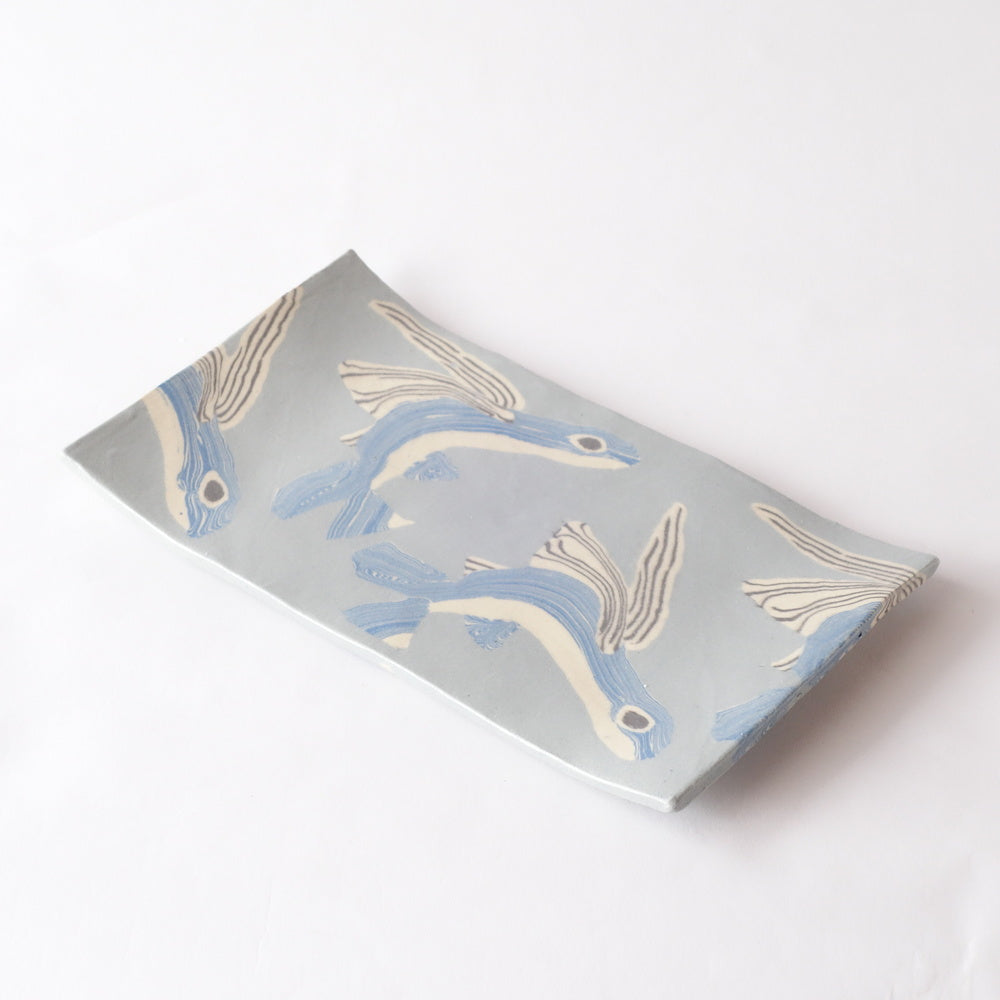 Nerikomi Flying Fish Pattern Rectangle Tray