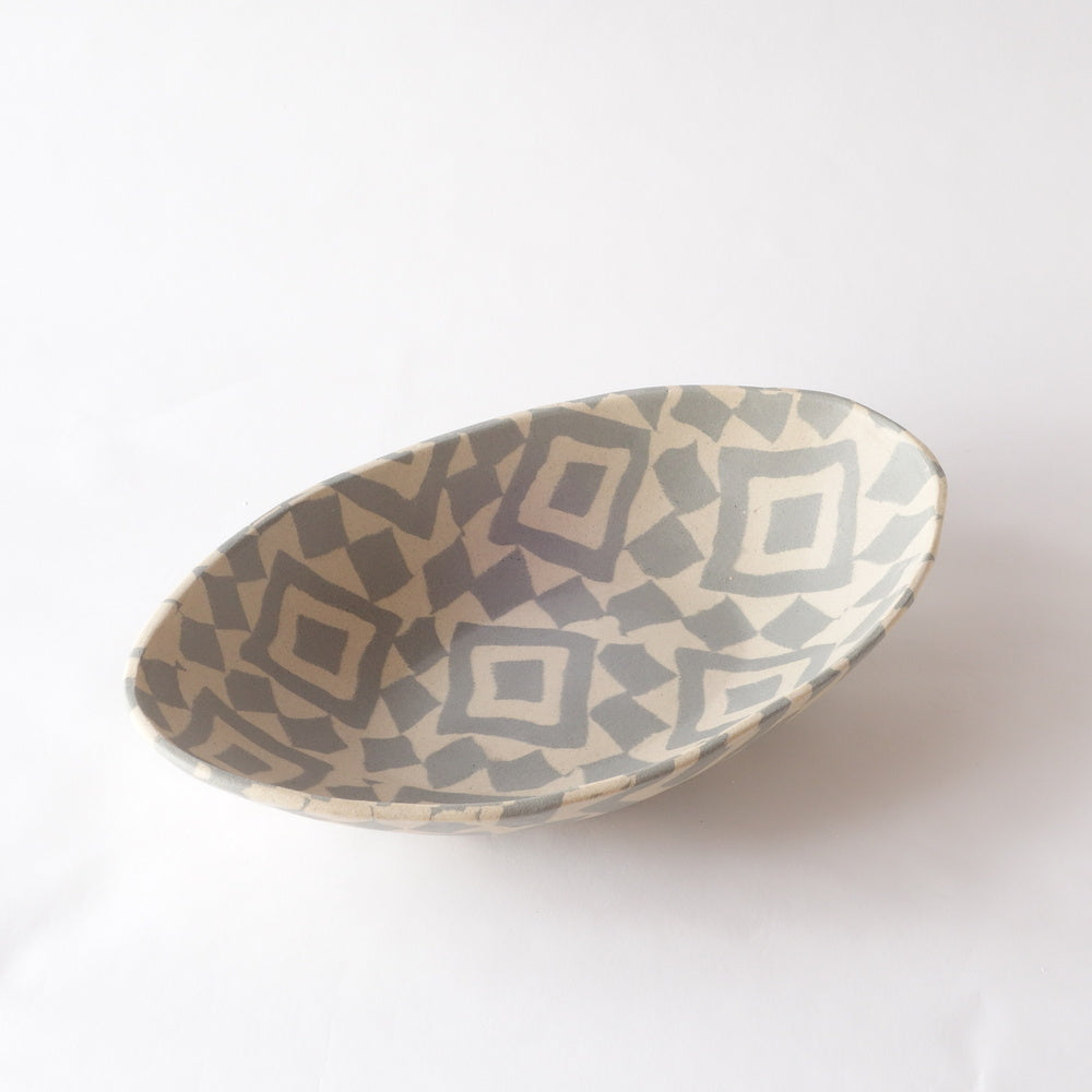 Nerikomi Tile Wall Pattern Oval Bowl
