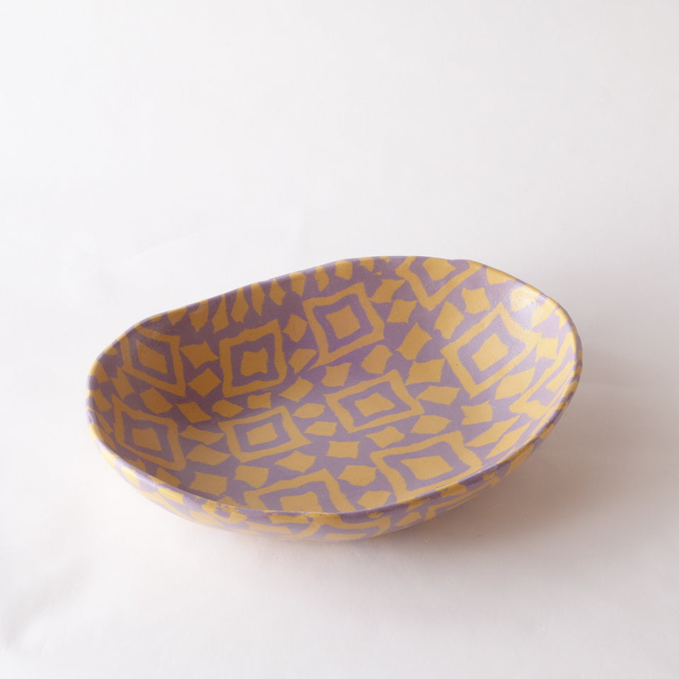 Nerikomi Zise Juse Pattern Oval Bowl