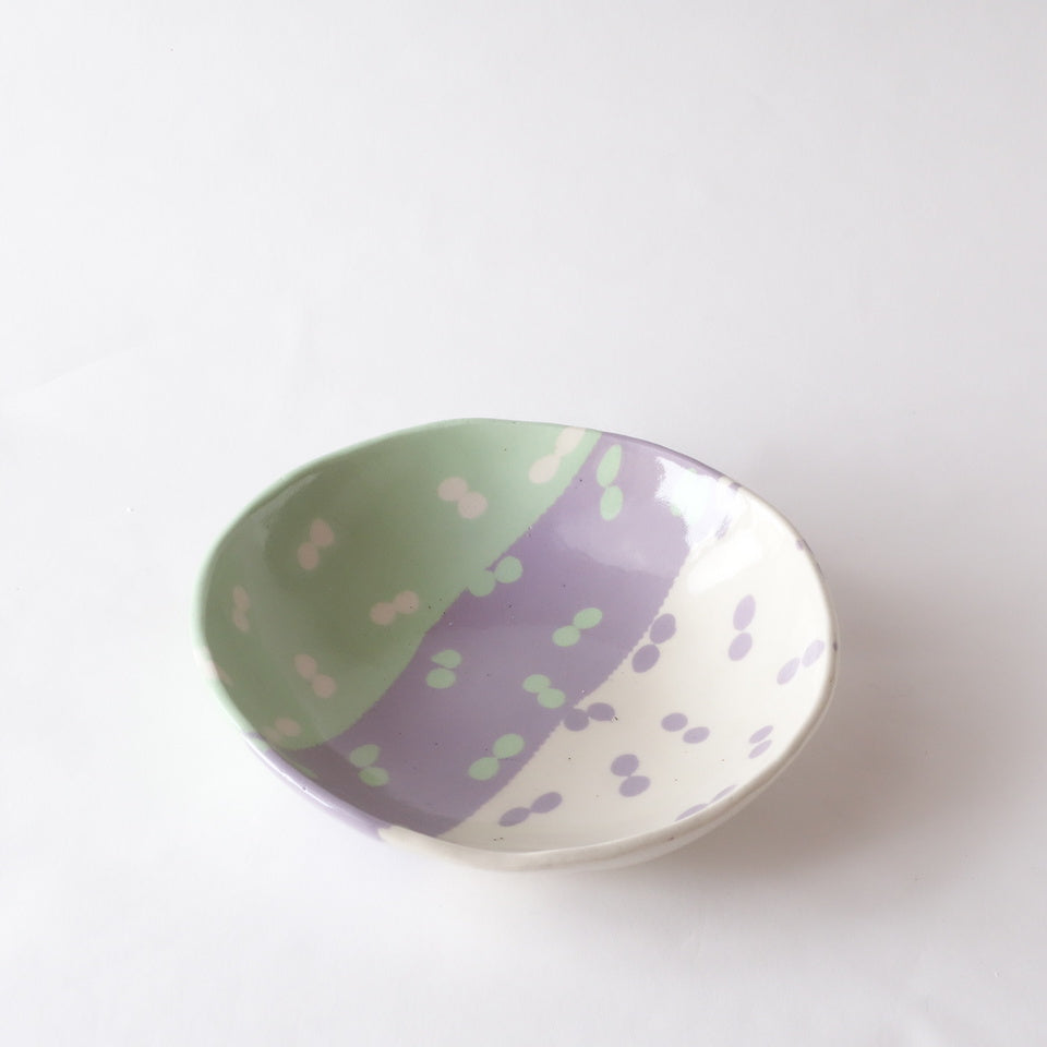 Nerikomi Three-Color Dot Pattern Plates and Bowls