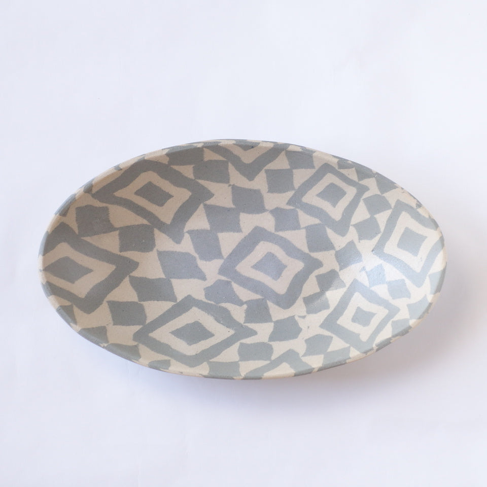 Nerikomi Tile Wall Pattern Oval Bowl