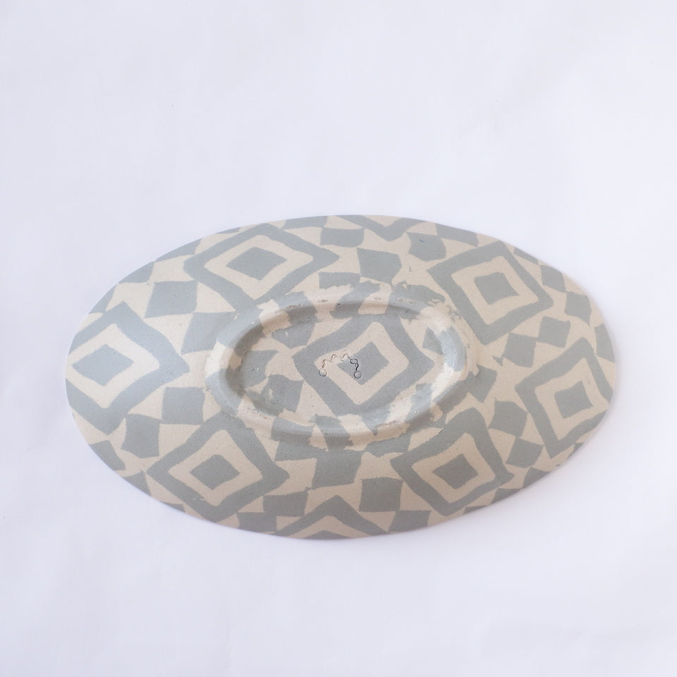 Nerikomi Tile Wall Pattern Oval Bowl