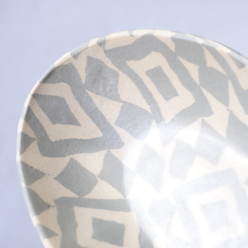 Nerikomi Tile Wall Pattern Oval Bowl