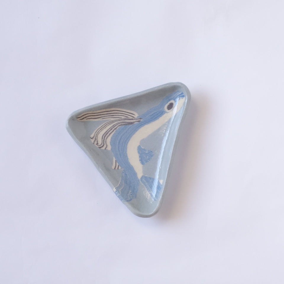 Nerikomi Flying Fish Pattern Triangle Tray