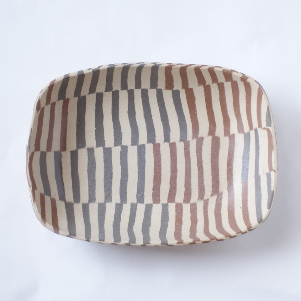 Nerikomi Jute Weave Pattern Rectangle Bowl
