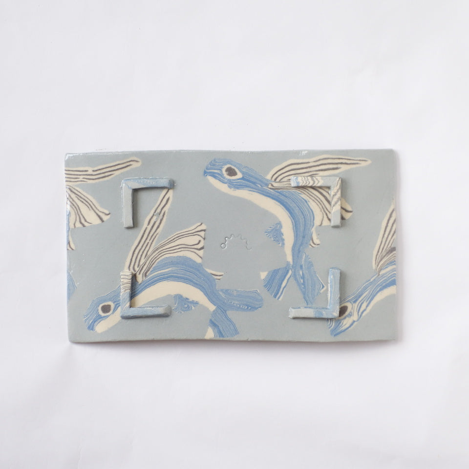 Nerikomi Flying Fish Pattern Rectangle Tray