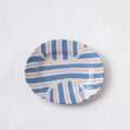 Nerikomi Blue Stripe Bamlieke Pattern Plate