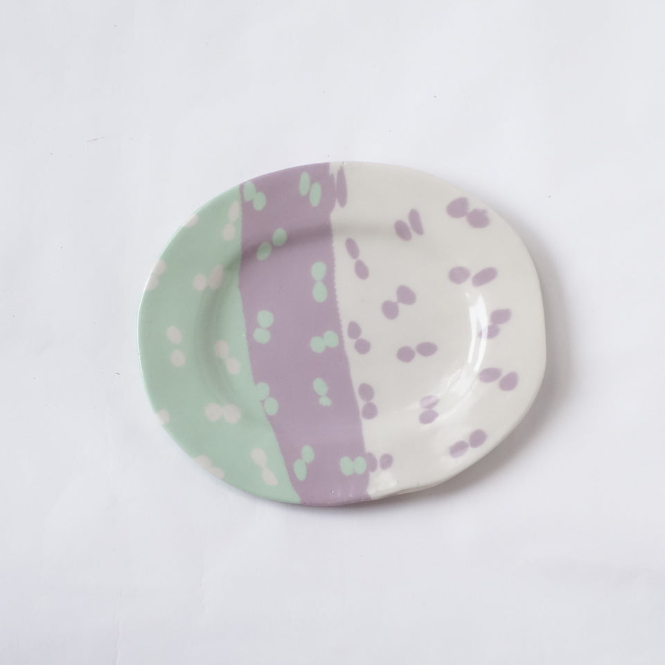 Nerikomi Three-Color Dot Pattern Plates and Bowls