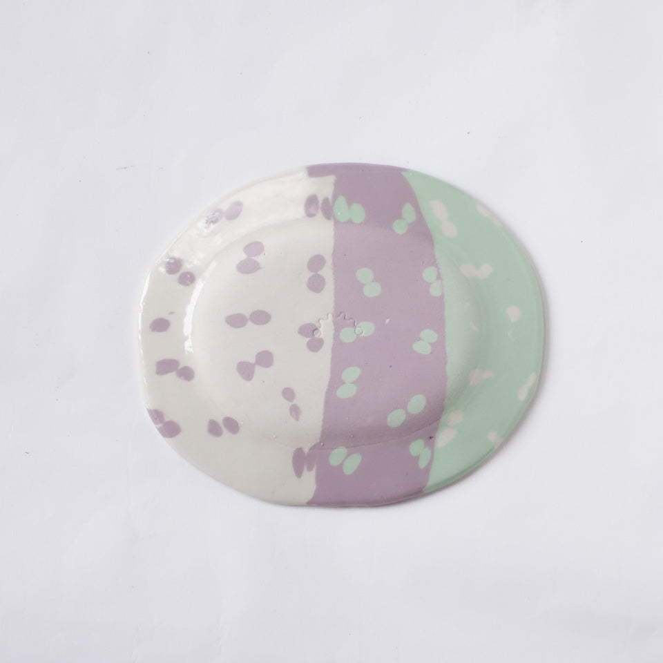 Nerikomi Three-Color Dot Pattern Plates and Bowls