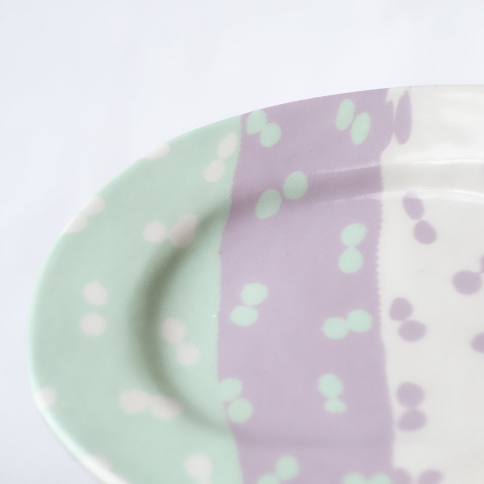 Nerikomi Three-Color Dot Pattern Plates and Bowls