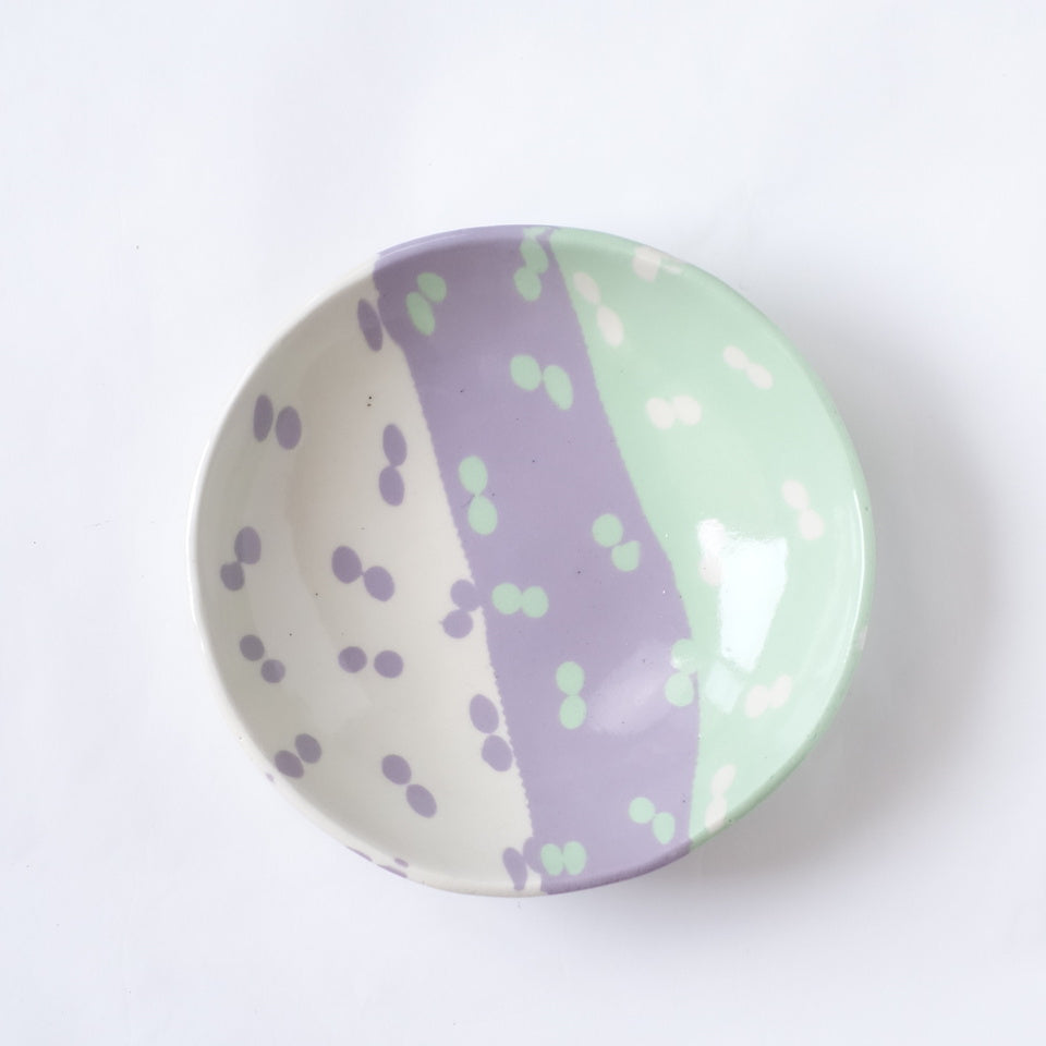 Nerikomi Three-Color Dot Pattern Plates and Bowls