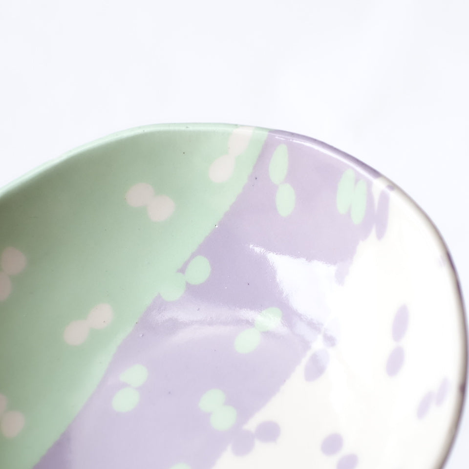 Nerikomi Three-Color Dot Pattern Plates and Bowls