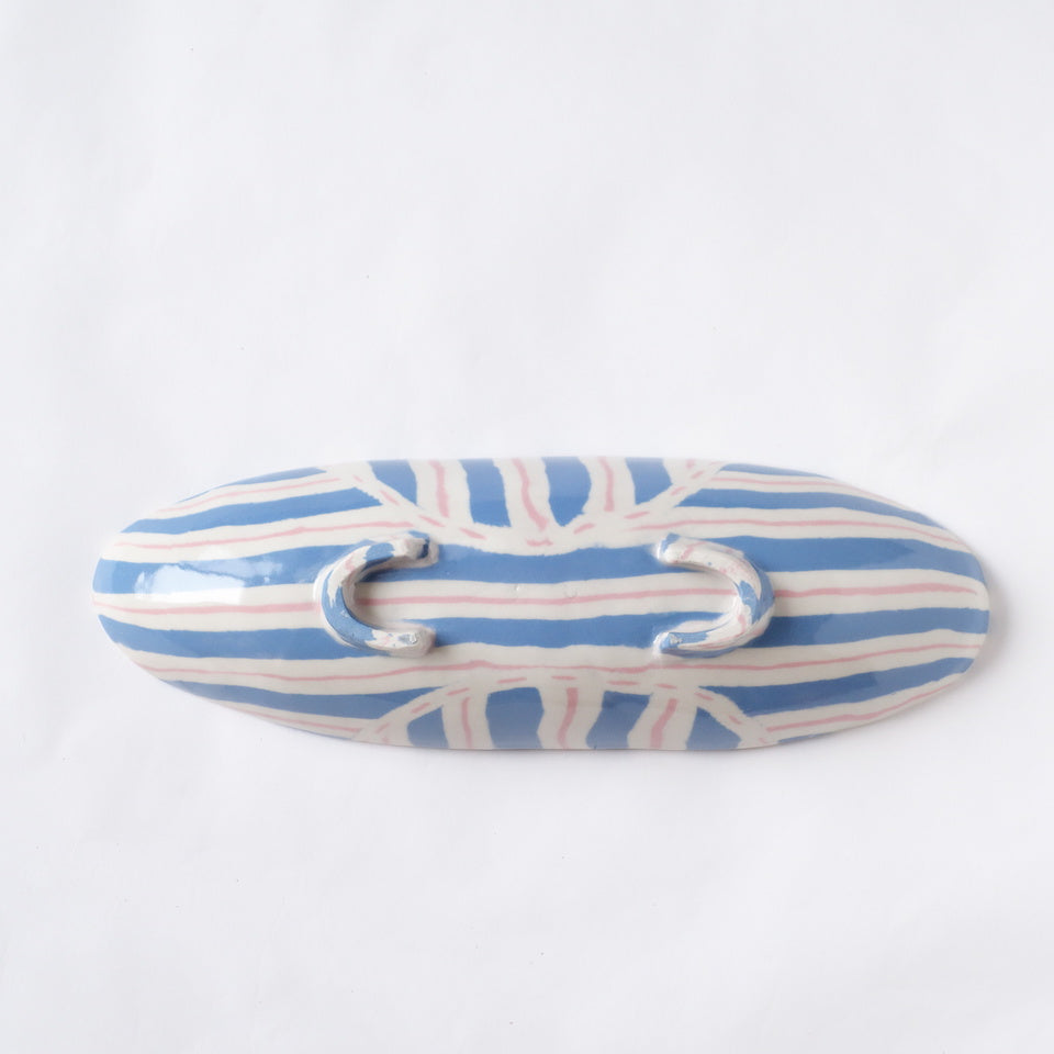 Nerikomi Blue Stripe Bamlieke Pattern Boat B