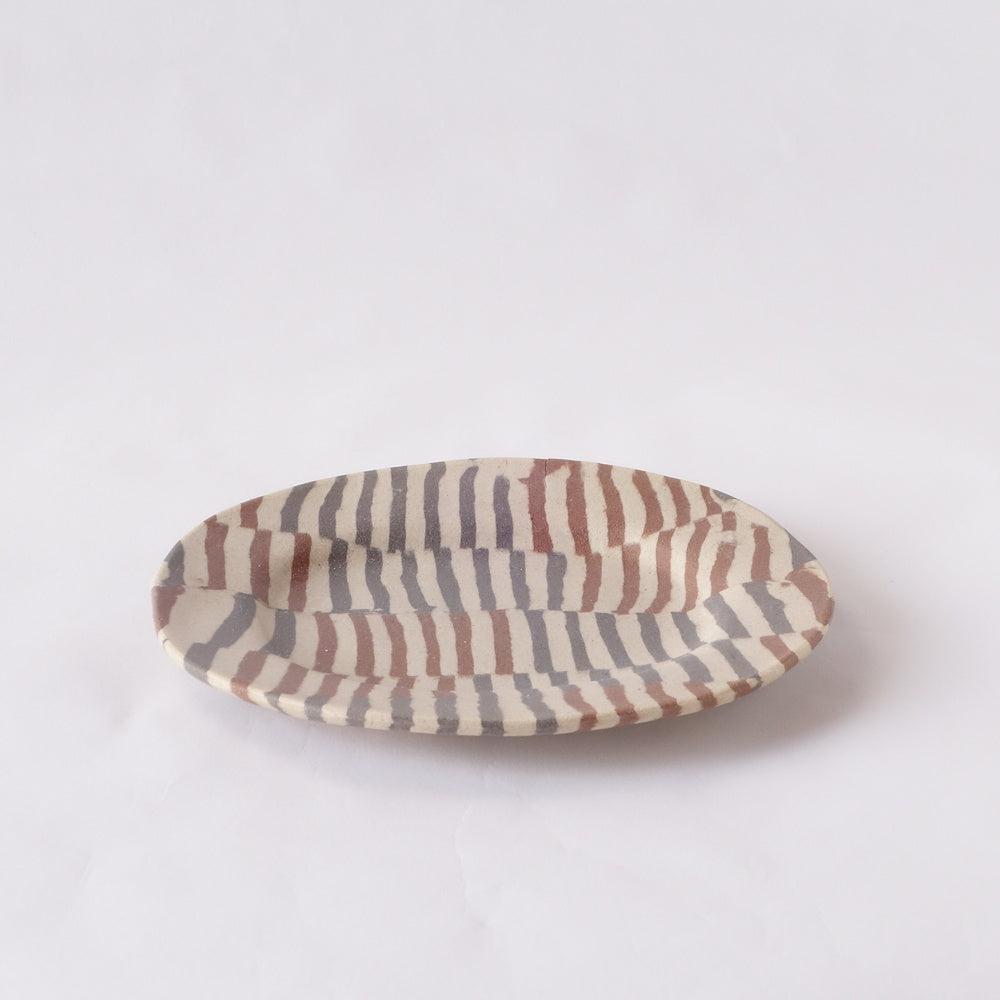 Nerikomi Stripe Woven Bag Pattern Small Plate B