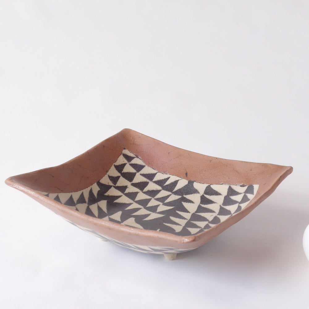 Nerikomi African Basket Pattern Square Bowl