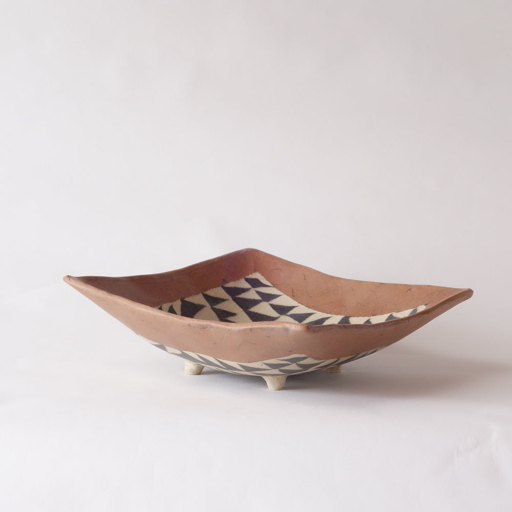 Nerikomi African Basket Pattern Square Bowl